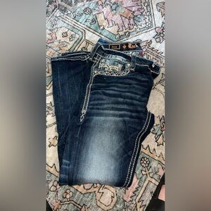 Rock Revival Blue Skinny Jeans with Embellished Back